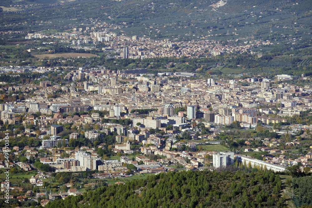 view of the city of terni, umbria, italy