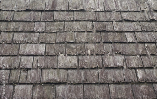 Weathered Gray Shaker Shingles as Background