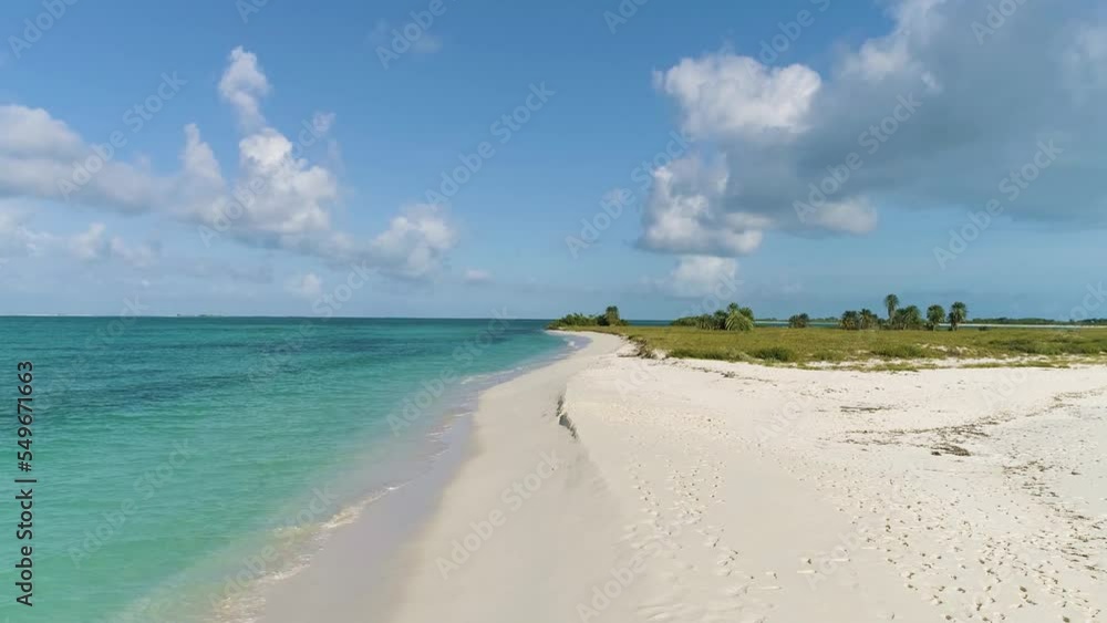 Aerial Panorama Of Cayo de Agua flooded sandbank, Camera Rotation 180 Degrees right Side, no people Aerial Panorama Of Cayo de Agua flooded sandbank, Camera Rotation 180 Degrees right Side, no people
