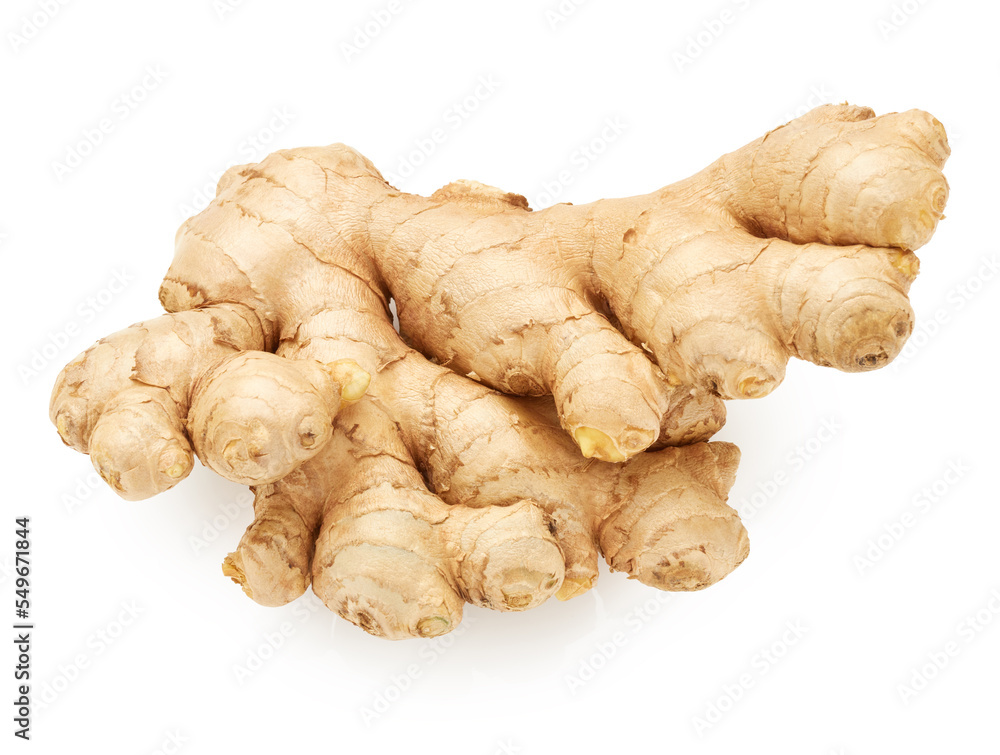 Ginger root isolated on white background