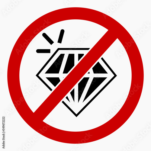No diamond icon. The sign is not real. Forgery illustration. No gem. Vector icon.