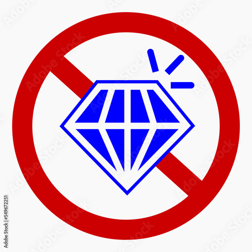 No diamond icon. The sign is not real. Forgery illustration. No gem. Vector icon.