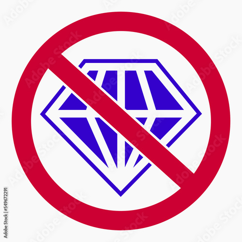 No diamond icon. The sign is not real. Forgery illustration. No gem. Vector icon.