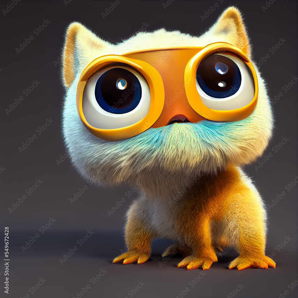 A mascot for a small animal dressed as a superhero. The mascot is colorful and 3D rendered for children or it can be used to promote the extraordinary qualities of a product.