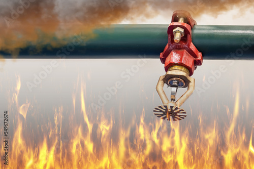 Canvas-taulu Drencher and tube over fire