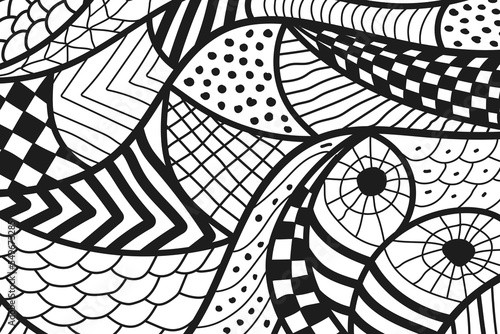 Abstract hand drawn line art illustration. Abstract scribble.