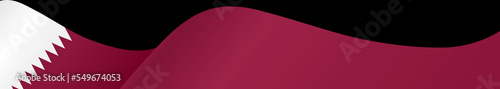 Qatar flag flying on white background