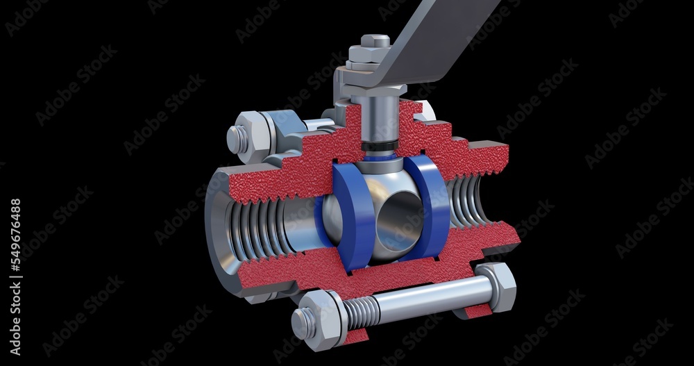 Ball valve with a crosssectional view Stock Illustration Adobe Stock