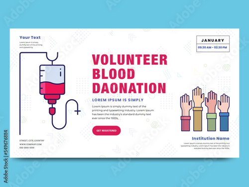 Blood donation, poster design, vector illustration