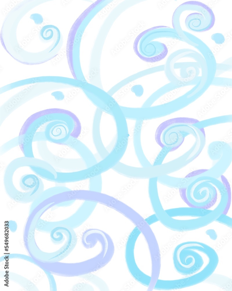 Fototapeta premium winter patterns swirls on a white background brush drawing