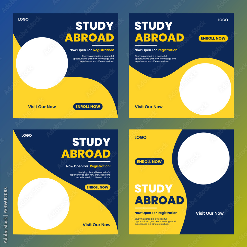 study-abroad-story-post-vector-design-for-social-media-combo-set
