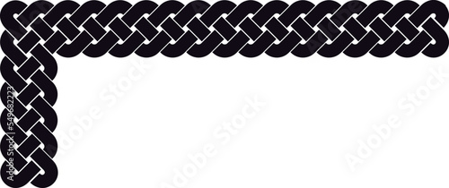 Celtic L-shaped frame, black. L-shaped border made with Celtic knots to use in designs for St. Patrick's Day.