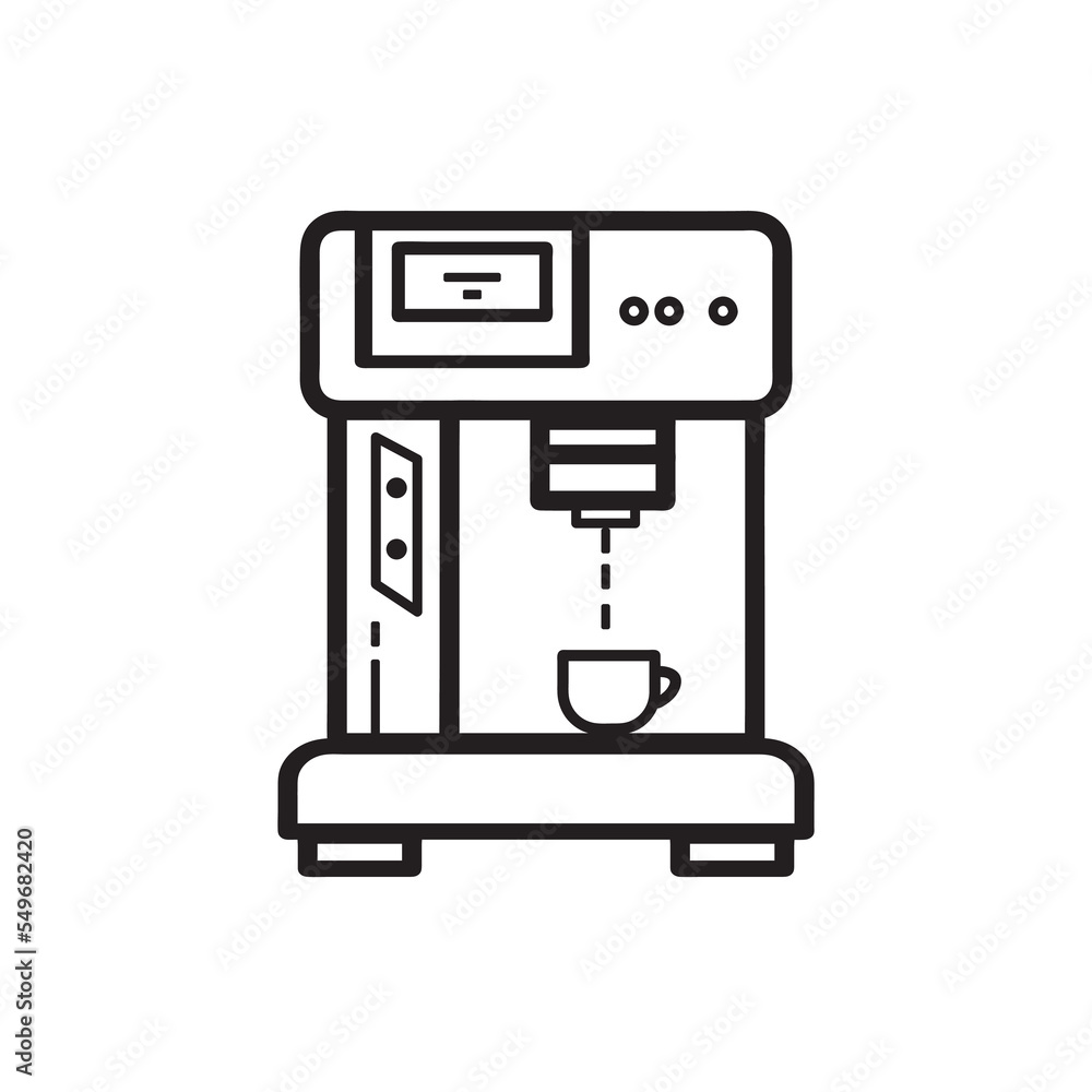 Coffee maker line icon isolated Coffee maker line icon isolated