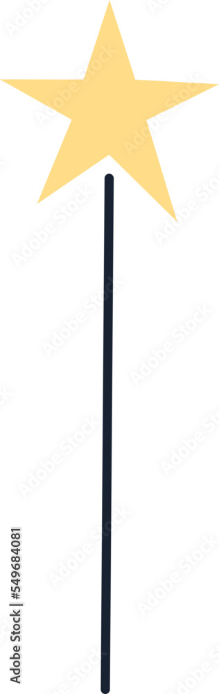 Stick with star flat icon Christmas snow ball Stick with star flat icon Christmas snow ball