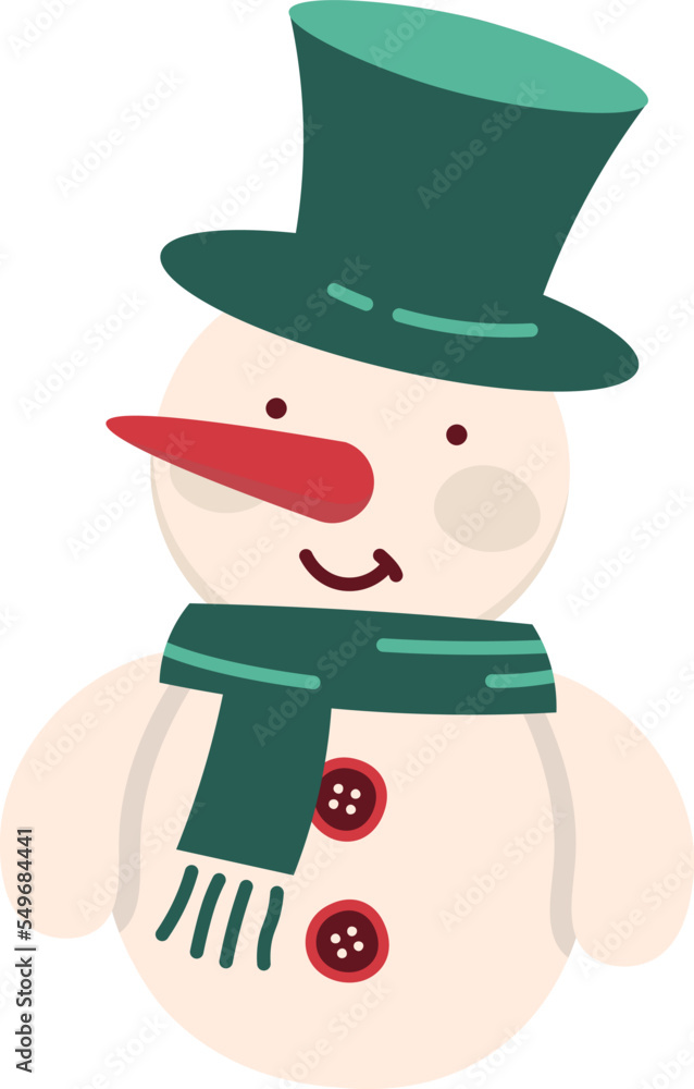 Funny snowman toy flat icon Christmas decoration Funny snowman toy flat icon Christmas decoration
