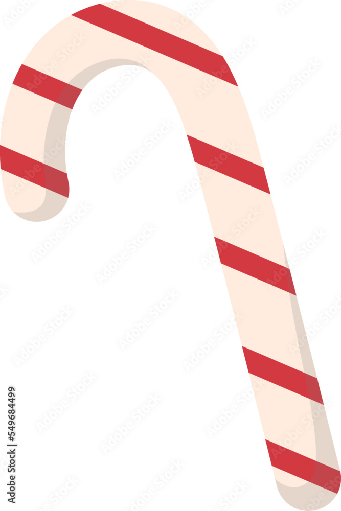 Fototapeta premium Christmas sweets flat icon Lollipop winter decor