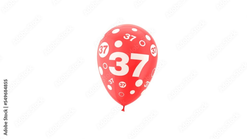 Balloon Animation with number 37. Loop Animation. With Green Screen and Alpha Matte Channel. Balloon Animation with number 37. Loop Animation. With Green Screen and Alpha Matte Channel.
