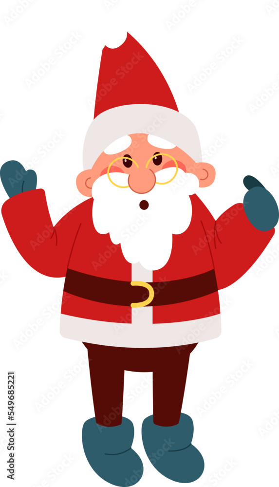 Funny Santa Claus flat icon Winter holiday Celebration Funny Santa Claus flat icon Winter holiday Celebration