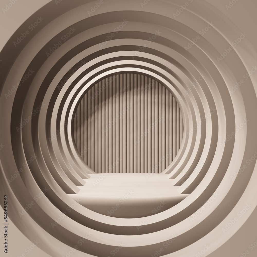 Fototapeta premium abstract background geometry, presentation podium stage pedestal for cosmetic product showcase scene, 3d illustration rendering