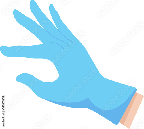 Doctor hand on protective glove flat icon Healthcare