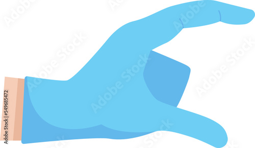 Doctor hand on protective glove flat icon Healthcare procedures