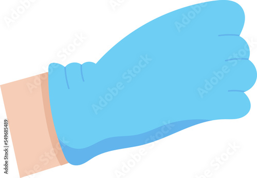 Doctor hand on protective glove flat icon Healthcare procedures