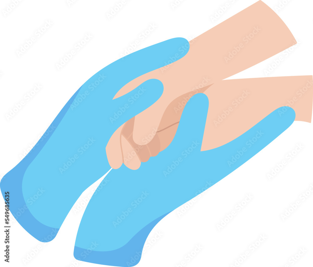 Doctor and patient hands flat icon Love and care Doctor and patient hands flat icon Love and care