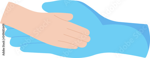 Doctor and patient hands flat icon Love and care