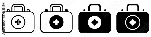 First aid kit icon vector cet. Emergency room illustration sign collection. medical symbol. 
