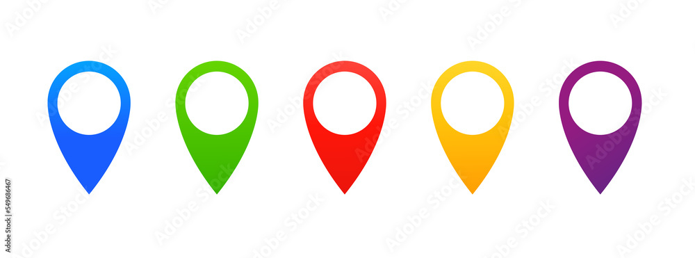 a set of bright pointers on the map. Vector illustration a set of bright pointers on the map. Vector illustration