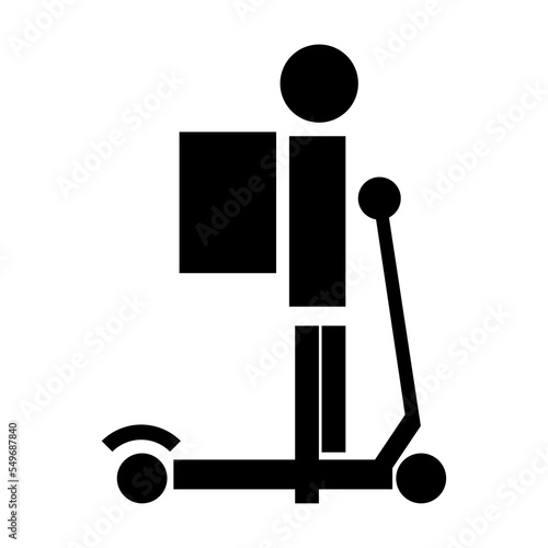 Delivery Man on Scooter vector web icon isolated on white background, EPS 10. Vector illustration