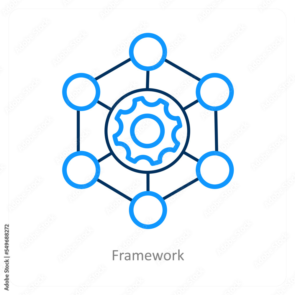 Framework and connection icon concept Framework and connection icon concept
