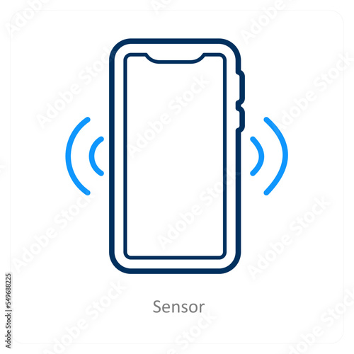 Sensor and motion icon concept