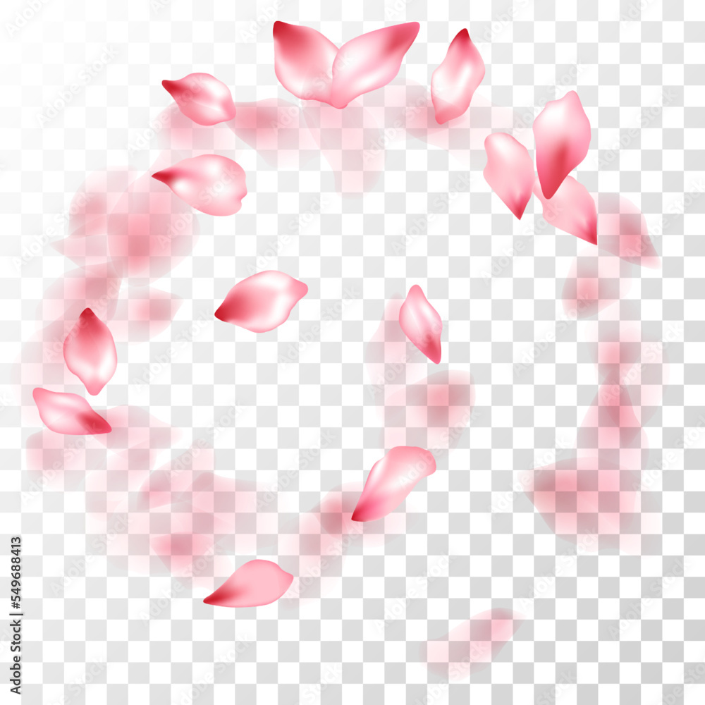Pink sakura petals falling vector graphics. Pink sakura petals falling vector graphics.