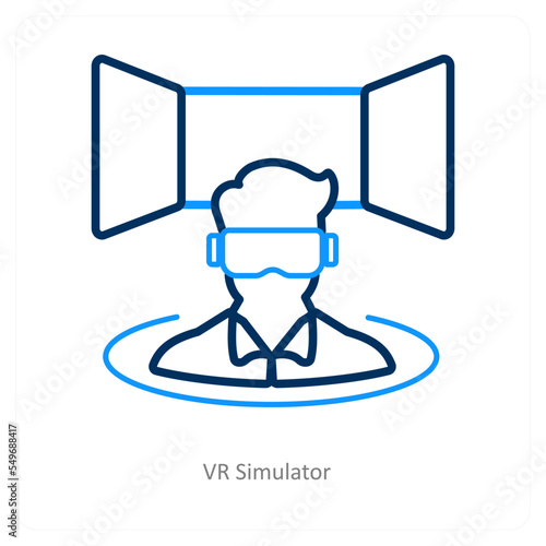 VR Simulator and oculus icon concept
