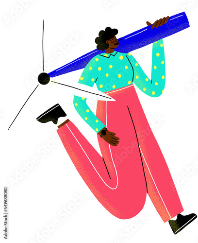 Woman installer of Wind Turbine