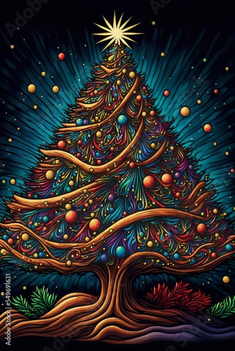 Wallpaper Mural Christmas Tree #32 Torontodigital.ca