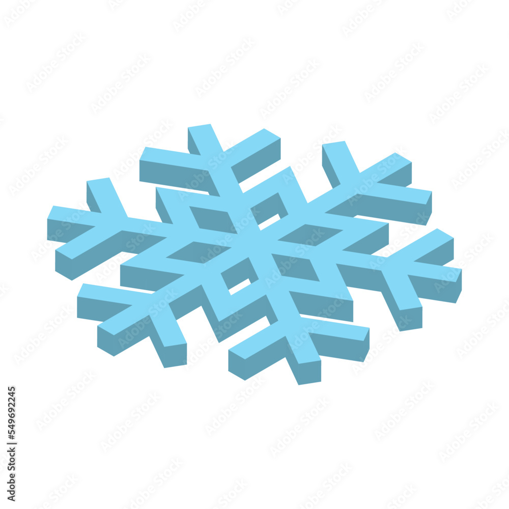 Blue snowlake. Christmas and wintertime theme. 3D vector icon Blue snowlake. Christmas and wintertime theme. 3D vector icon