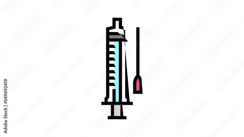 syringe medical color icon animation