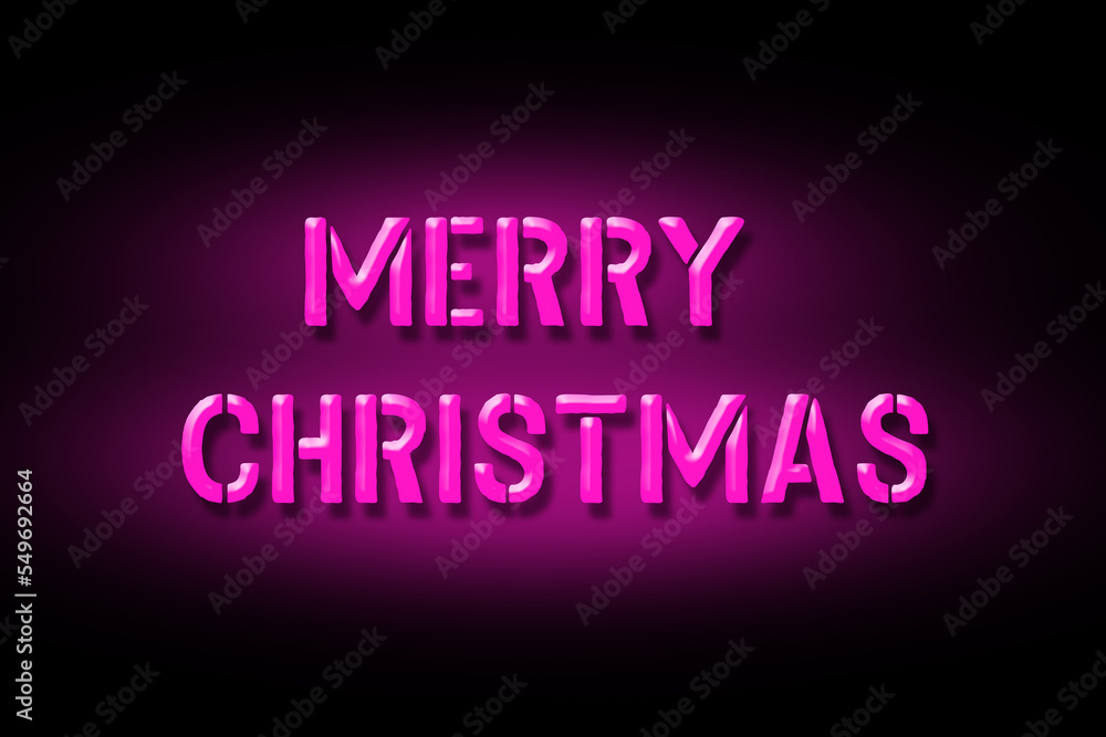 Merry Christmas. Pink neon inscription isolated on a black background. Holidays. Merry Christmas. Pink neon inscription isolated on a black background. Holidays.