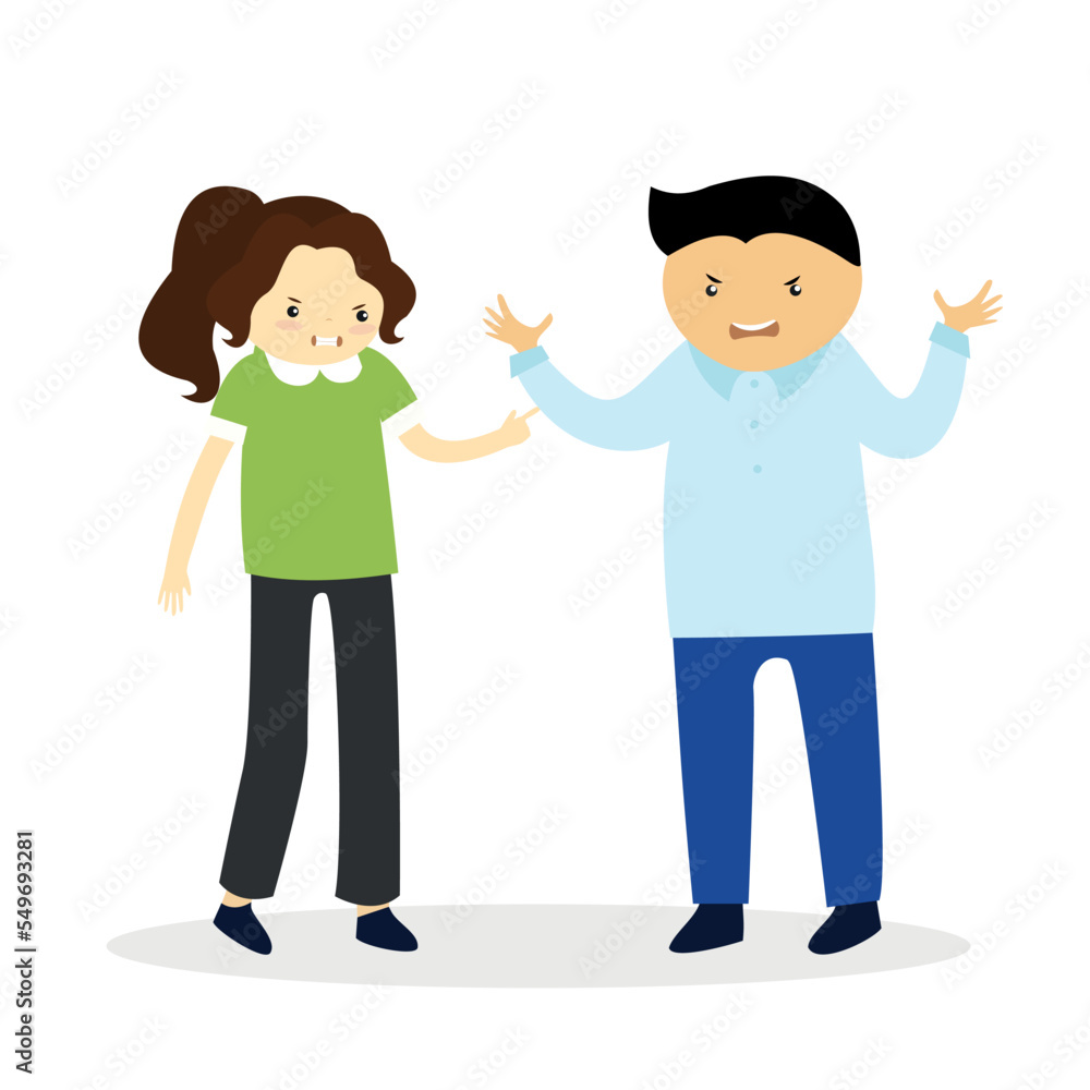 Couple quarreling and waving their hands