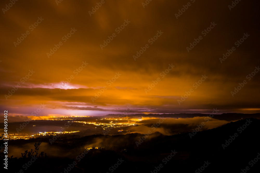 Lightning in Bellmunt, Osona, Barcelona, Spain