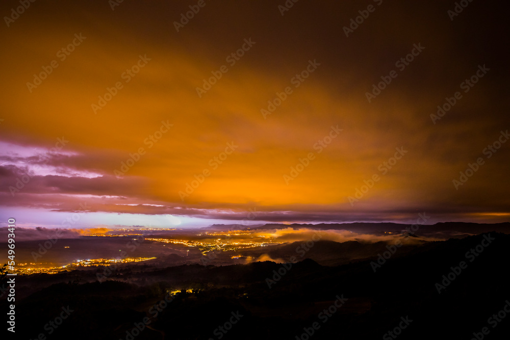 Fototapeta premium Lightning in Bellmunt, Osona, Barcelona, Spain