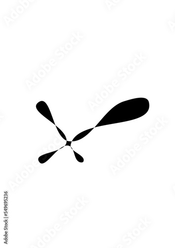 Motif abstrait noir fessant pensé à une tâche ou autre chose d'où le côté abstrait du motif.