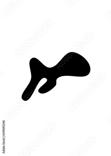 Motif abstrait noir fessant pensé à une tâche ou autre chose d'où le côté abstrait du motif.