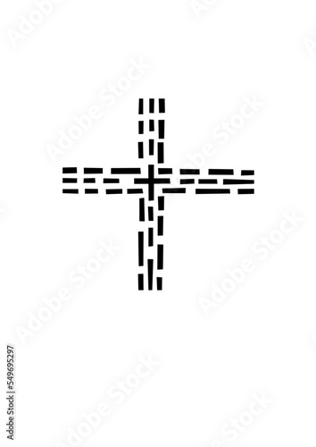Motif en croix composé de rectangles de diverses dimensions disposer, pour former une croix extérieur et intérieur de couleur noir