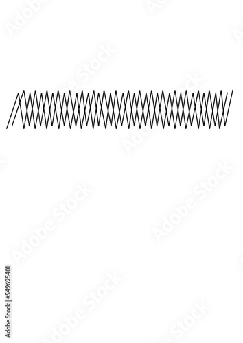 Lignes en zigzague imbriqué formant des dents en continue.