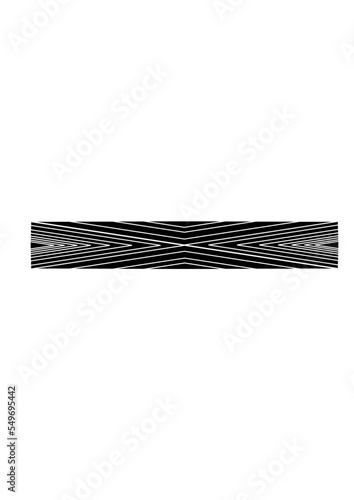 Motifs graphique en noir et blanc rectangulaire, pouvant aussi représenter une jonction de triangles à l'intérieur.