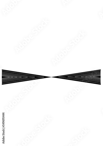 Motifs graphique en noir et blanc, pouvant aussi représenter une jonction de 2 triangles.
