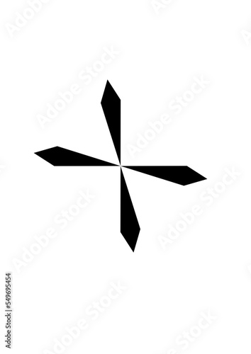 Motifs graphique en noir, pouvant aussi représenter des diamants ou pierre s'apparentant voir la lettre (X).